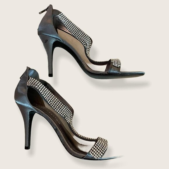 Kate Preston Rhinestone Heels with Zip Back Sz 7.5 - Picture 6 of 9